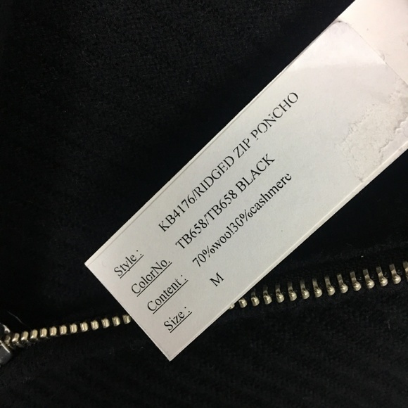 Kokun | Ridged Zip Cashmere Blend Poncho M - Picture 5 of 6